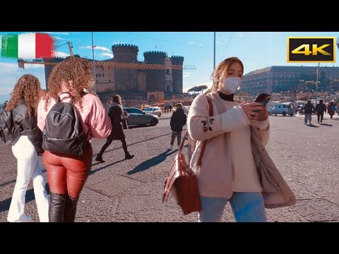 Napoli Walking in Piazza Municipio |Naples, Italy |4k UHD