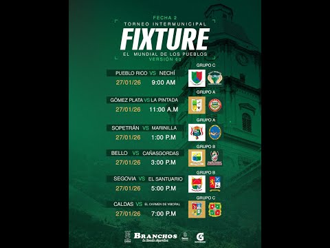 Torneo Intermunicipal Versión 60 "EL MUNDIAL DE LOS PUEBLOS"Fecha3PUEBLORRICO 🆚 EL CARMEN DE VIBORAL