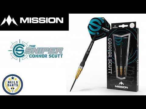 MISSION  Connor Scutt Darts - Steel Tip - Sniper - Black & Gold