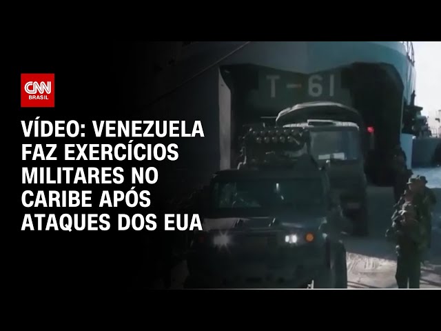 Vídeo: Venezuela faz exercícios militares no Caribe após ataques dos EUA | CNN BRASIL