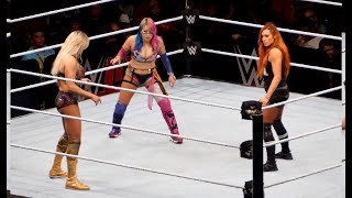 Becky Lynch vs Charlotte Flair vs Asuka for the WWE Women's Championship