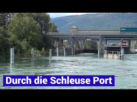 Schleuse Port bei Biel - mit dem öffentlichen Kursschiff durch die Schleuse