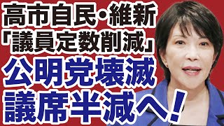 【高市政権】自民党・維新「議員定数削減」により公明党「議席半減」壊滅的打撃【長井秀和✕デイリーWiLL】