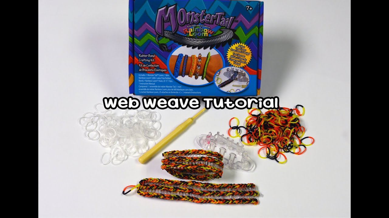 Rainbow loom rubber band bracelet tutorial hook and eye 