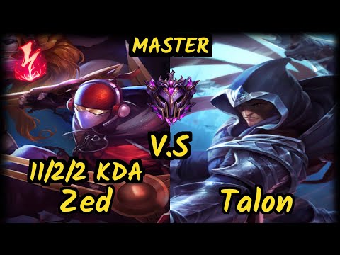 Gistick (ZED) vs TALON - 11/2/2 KDA MID GAMEPLAY - EUW Ranked MASTER