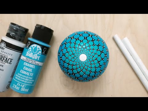 How to Paint a Dot Mandala Sphere - SIMPLE Dot Art Painting For BEGINNERS