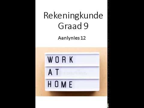 REKENINGKUNDE GRAAD 9: 22 Mei 2020 - periode 4 (22094)