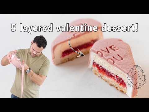 5 layered strawberry, cheesecake & champagne dessert! Valentines special