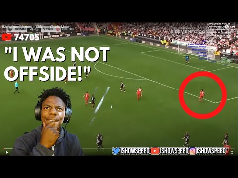 Speed reacts to his goal in the Sidemen charity match