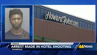 Man arrested in Evansville hotel shooting that injured one woman