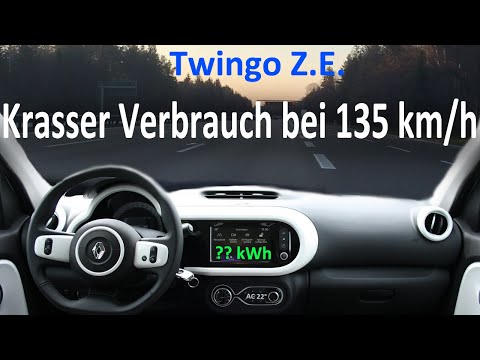 Renault TWINGO Electric Autobahn Check bei 135kmh | Wie weit kommt er bei VOLLGAS?