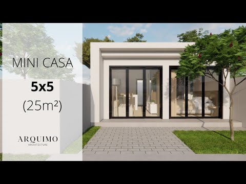 PLANO DE CASA 5X5 | TINY HOUSE | MINI CASA 25 M²| 5X5 HOUSE (25 SQM)| Small House Design Idea