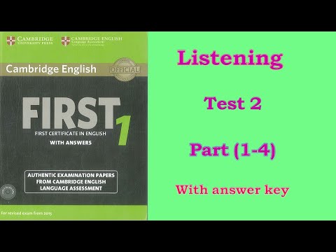 #Audio_lessons Cambridge English FIRST 1 Test 2 (Part 1 to 4)