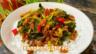 Ground Pork and Water Spinach Stir Fry