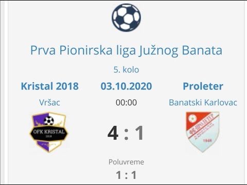 Ofk Kristal 4:1 Fk Proleter Ban. Karlovac prva pionirska liga juznog banata