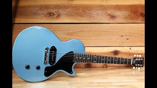 Video thumbnail for Guitar Setup - Gibson 2011 Les Paul Junior Pelham Blue (11507) wraparound bridge by Still Kickin Music