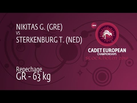 Repechage GR - 63 kg: G. NIKITAS (GRE) df. T. STERKENBURG (NED) by TF, 12-4