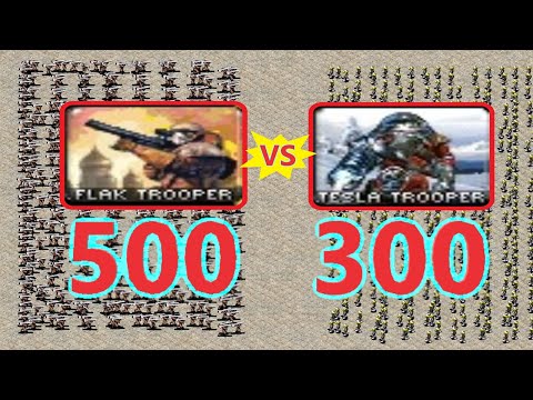 Flak Trooper vs Tesla Trooper - Same Cost - Red Alert 2