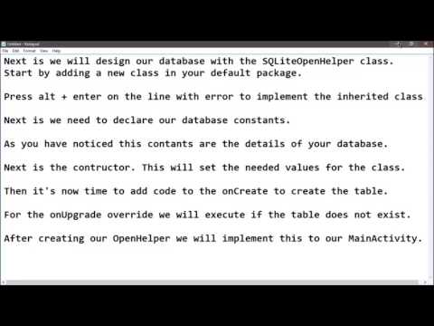 Android Basic Note Taking App 2017 Creating Database Using Sqliteopenhelper 213