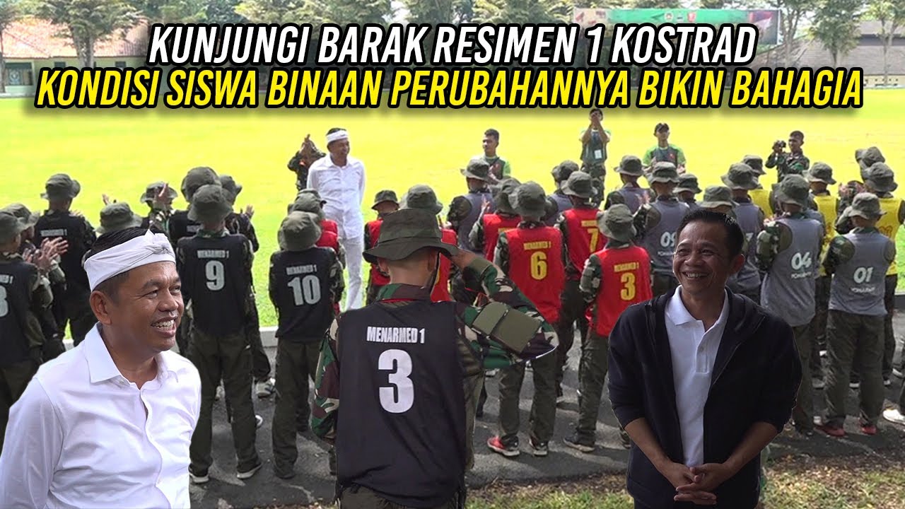 Dedi Mulyadi Kunjungi Barak Resimen 1 Kostrad, Cek Kondisi Siswa Binaan