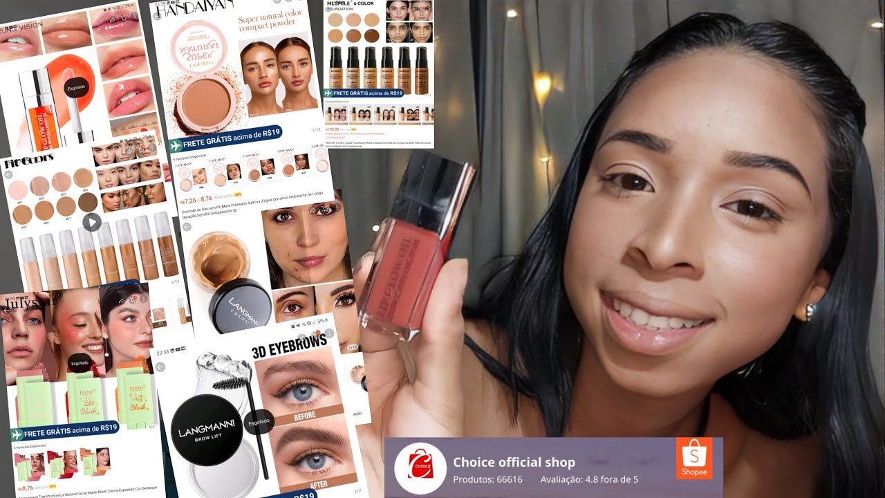 TESTANDO MAQUIAGENS DA CHINA! Choice official shop