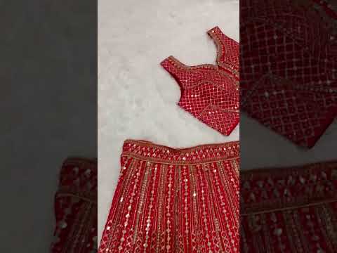 Red Premium Malai Satin Lehenga Choli Set with Heavy Sequins & Dori Embroidery, Unstitched Blouse with Sleeve Work & Net Dupatta – Festive & Wedding Wear