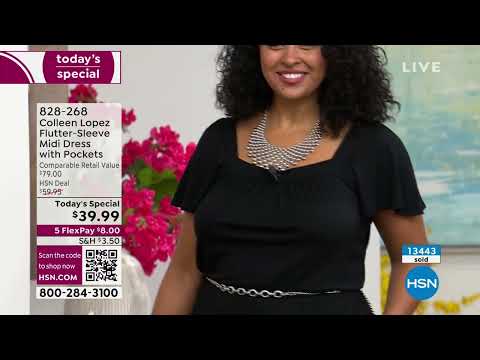 Colleen Lopez FlutterSleeve Midi Dress with Pockets