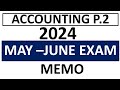 2024 MEMO ACCOUNTING P 2 MAY JUNE MEMO GRADE 12 MEMO 2024 ACCOUNTING PAPER 2 THUNDEREDUC