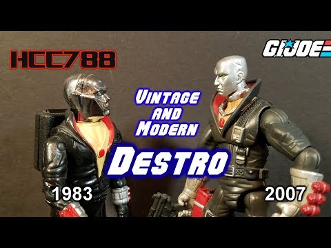 HCC788 Vintage vs Modern DESTRO - 1983/2007 G.I. Joe toys!
