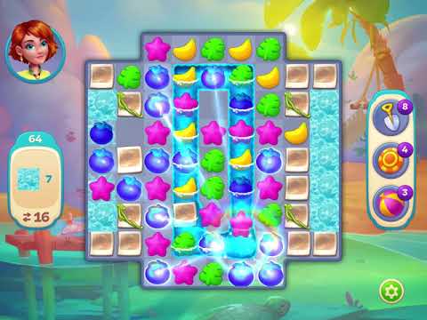 Hawaii Match-3 Mania - Level 64 - No Booster - FULL STORY - CaroGamesNL - *NEW GAME*