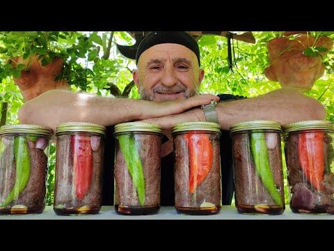 HOW TO STORE BEEF STEAK IN GLASS JARS 🥫 WITHOUT FRIDGE FOR WINTER ❄️ COOKING RECİPE