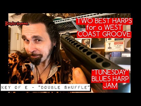 How To Not Suck with a Double Shuffle! Key of E Blues Harp Harmonica Jam Tracks - Tunesday 60