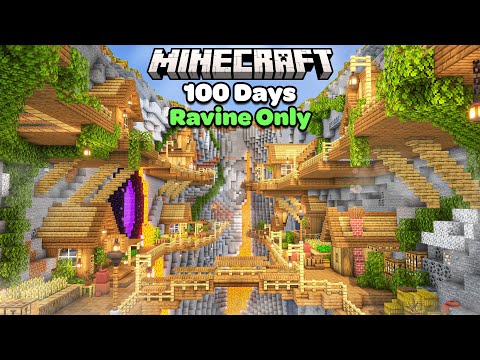 I Spent 100 Days Building in a Ravine ONLY World in Minecraft