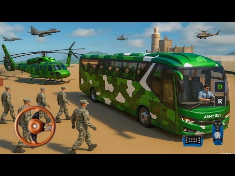US Army Bus Driving Game 3D - Transport Military Squad to Base Camp - Android Gameplay
