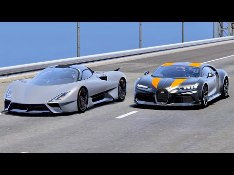 Bugatti Chiron Super Sport 300+ vs SSC Tuatara - Drag Race 20KM