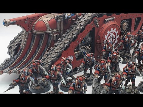 How to paint Mechanicum Adsecularis Tech-thralls and Triaros Conveyor Horus Heresy Hobby Video