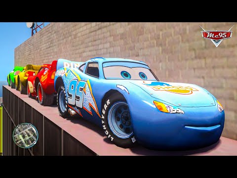 Crazy Dinoco Lightning McQueen Car Crashes Compilation Ep.90 - GTA 4