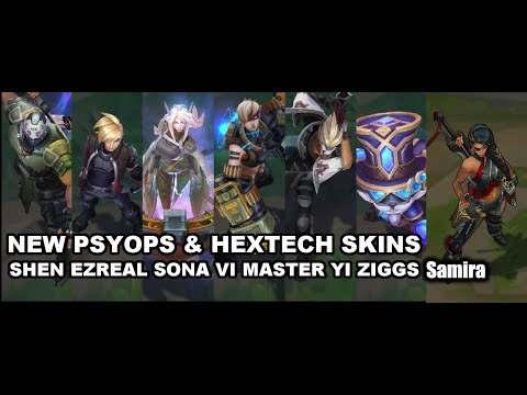 All New PsyOps Skins Spotlight Samira, Sona, Master Yi, Ezreal, Shen, Vi (Samira Special) LoL 2020
