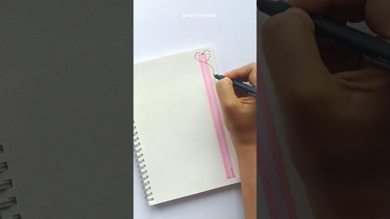 Easy and simple border design 🩷💜 #shorts #youtubeshorts