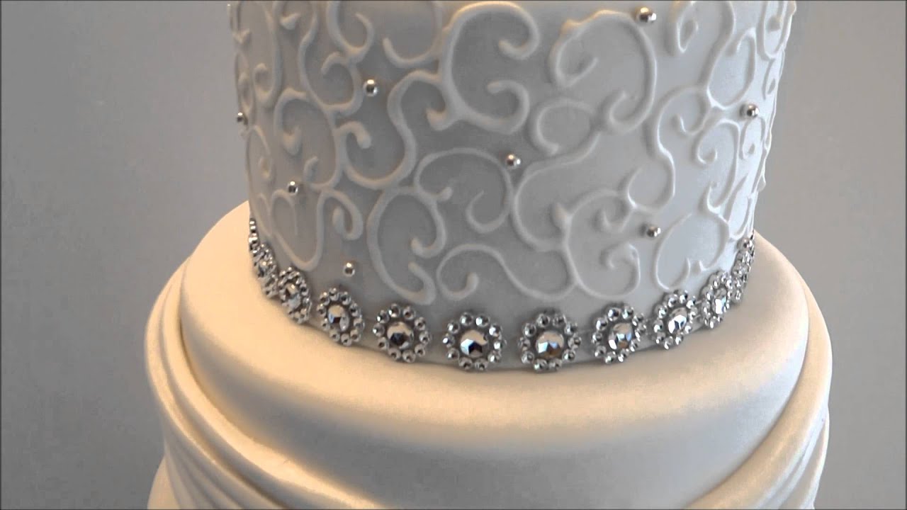 Renee's Gourmet Cake Elegant and Bling Wedding Cake