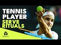 Tennis Players' Unique Serve Rituals ?