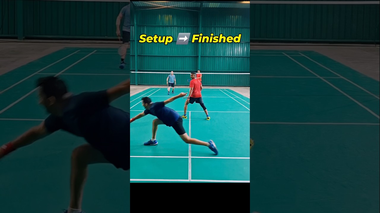 Perfect Setup ➡️ Brutal Smash ⚡🏸 #BadmintonLovers