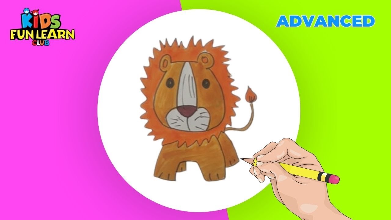 How to Draw Cartoon Lion for Kids