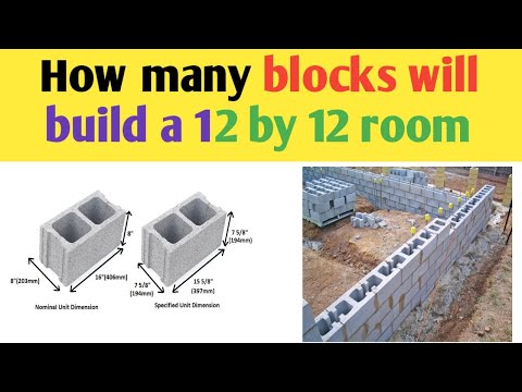 How many blocks will build a 12 by 12 room | Number of blocks required for 12×12 room | hollow block