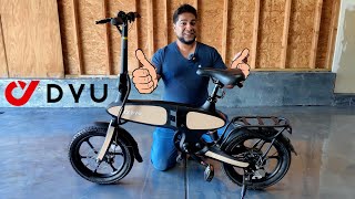 the all New DYU C2 E-bike! Foldable, portable and does 15mph!