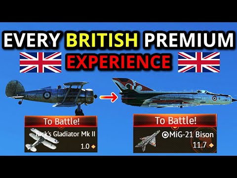 1 KILL IN EVERY BRITISH PREMIUM PLANE EXPERIENCE (low tier to Top tier)