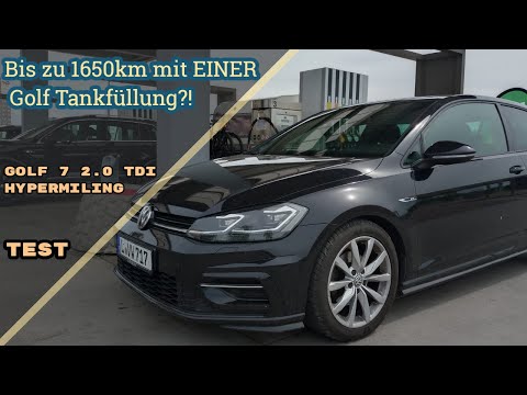 Bis zu 1650km mit EINER Tankfüllung im VW GOLF?! Golf VII 2.0 TDI Hypermiling Test! [POV]