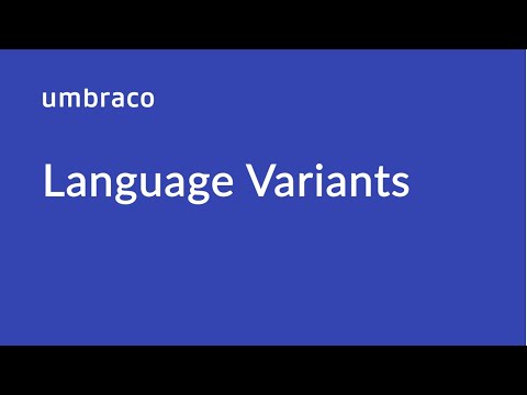 How to use Language Variants in Umbraco