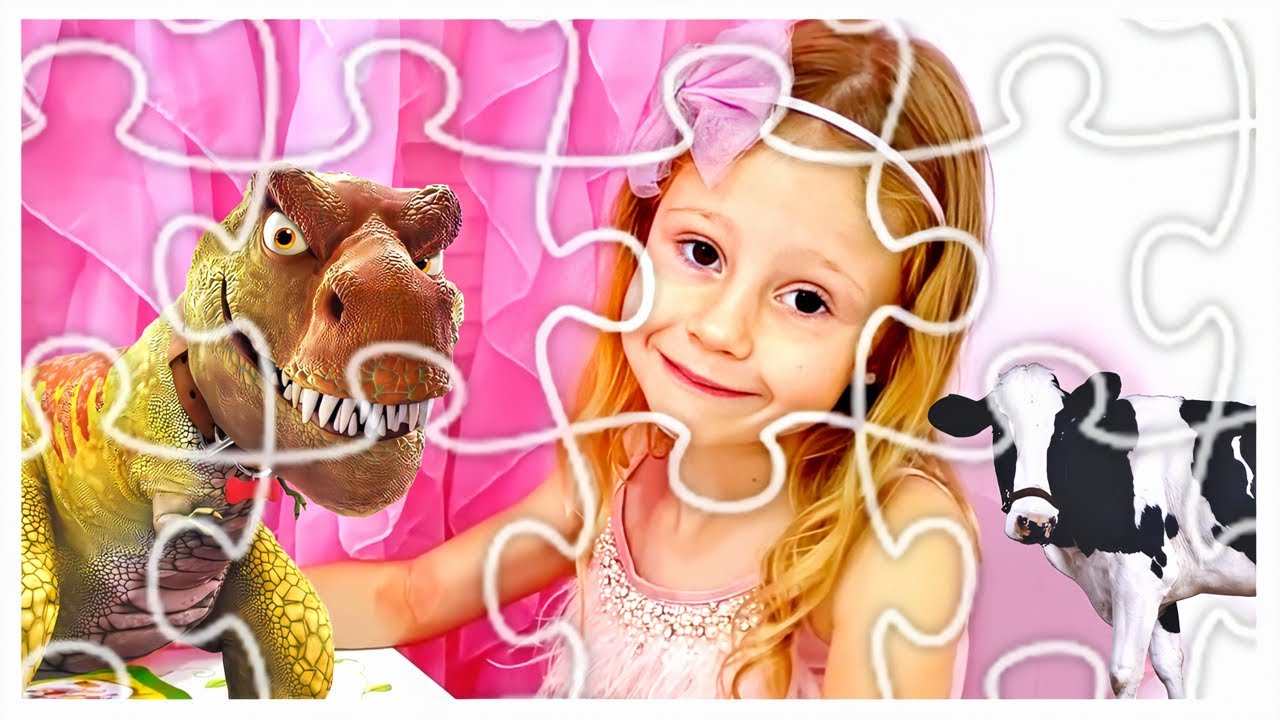 Nastya juega con rompecabezas y se burla de papá