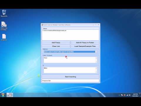 Insert Lines In Multiple Text Files Software